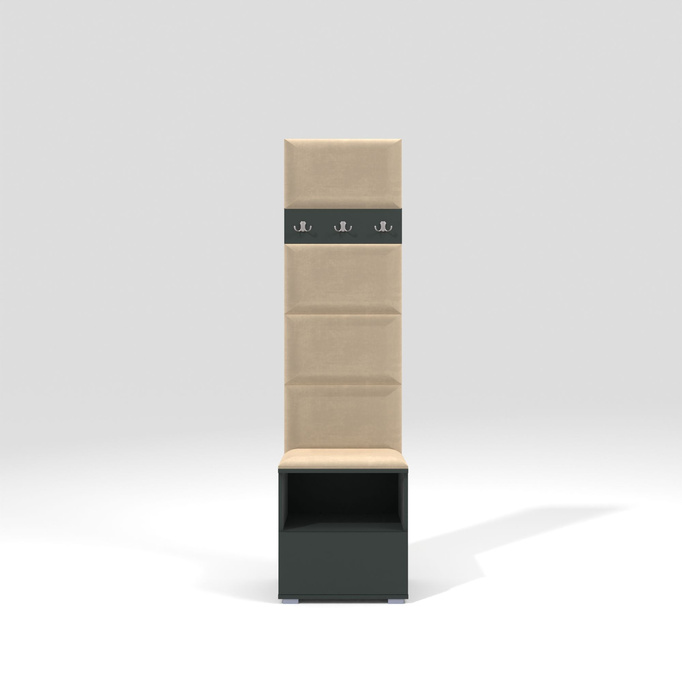 Tapicerowana garderoba Nela IV - kolor grafit + tkanina Trinity 04