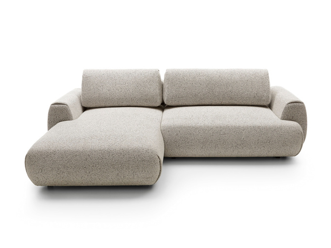 Narożnik VERNIO lewostronny plecionka Puente 06 greige chłodny beż funkcja spania