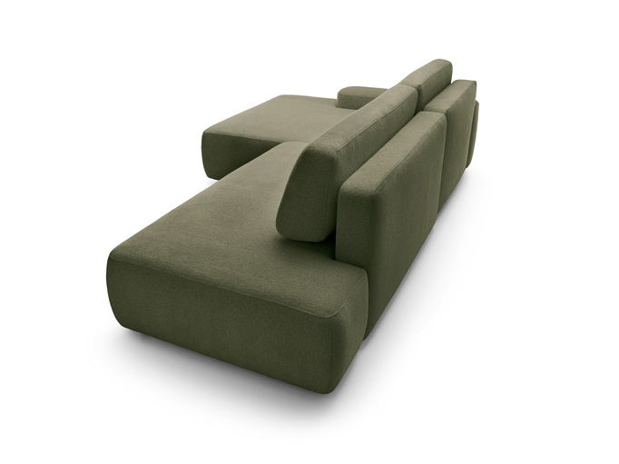 Narożnik OLMI O lewostronny Raven 78 zielony oliwkowy funkcja spania + poduszki
