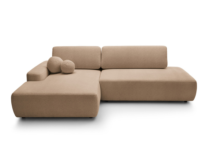 Narożnik OLMI O lewostronny Raven 38 brązowy styl soft funkcja spania + poduszki