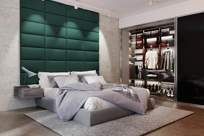 Panel tapicerowany 70x30 Kronos 19 (Butelkowa zieleń)