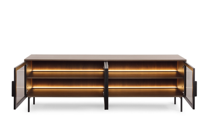 Szafka RTV LUMI 181 cm Dąb Dunin – 4 Drzwi, LED