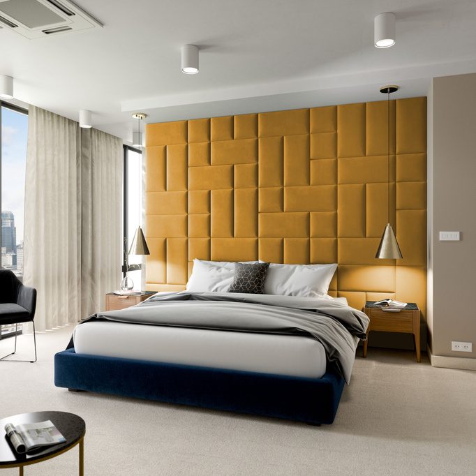 Panel tapicerowany 50x20 Mono 229 (Bursztynowy)