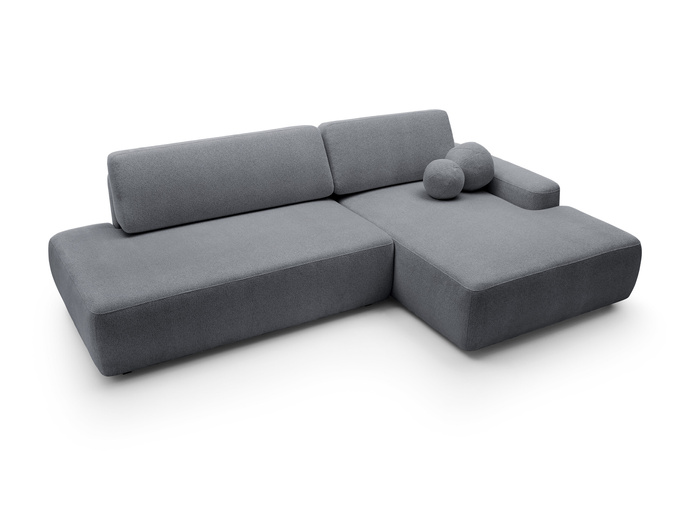 Narożnik OLMI O prawostronny Raven 18 grafitowy ciemny szary funkcja spania + poduszki