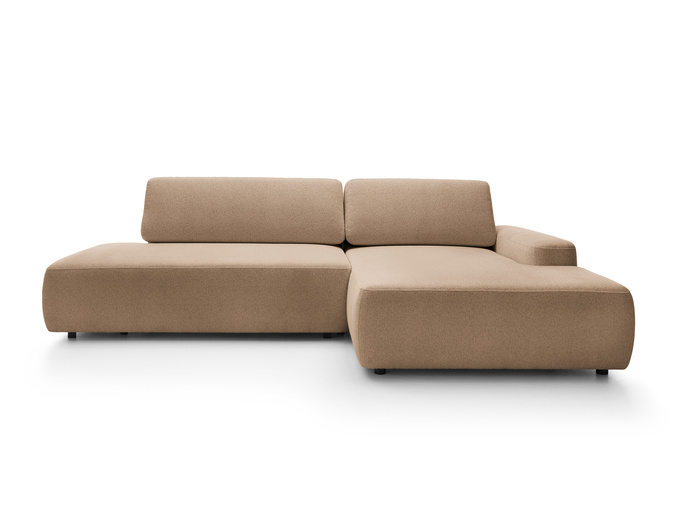 Narożnik OLMI O prawostronny Raven 38 brązowy styl soft funkcja spania + poduszki