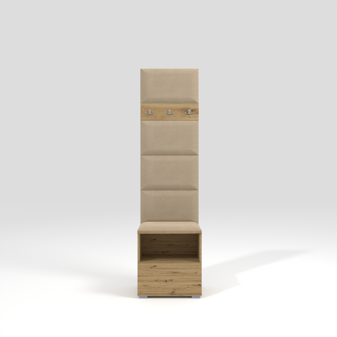 Tapicerowana garderoba Nela IV - kolor dąb artisan + tkanina Trinity 04