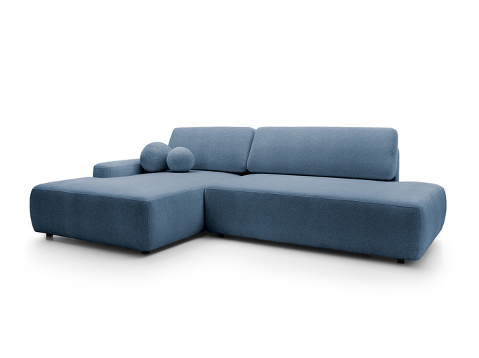Narożnik OLMI O lewostronny Raven 86 granatowy ciemny niebieski funkcja spania + poduszki