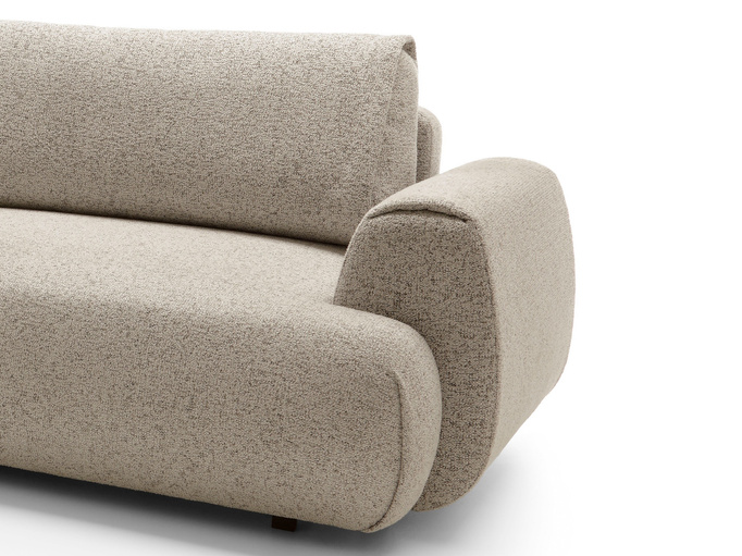 Narożnik VERNIO lewostronny plecionka Puente 16 zimny beż funkcja spania