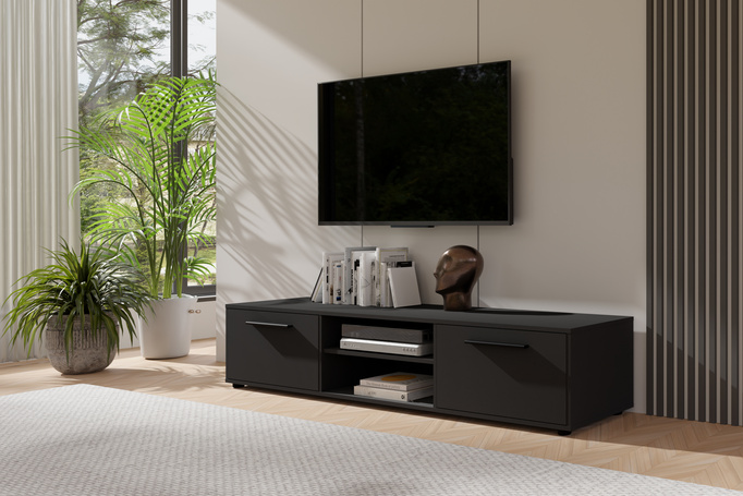 Szafka RTV Modena 190cm kolor: Czarny