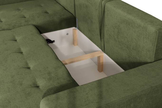 Narożnik TREVI lewostronny Wind 34 zielony szenil funkcja spania