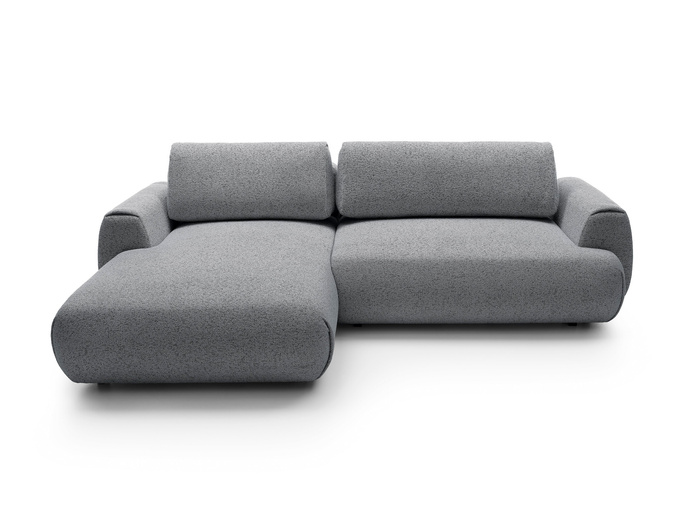 Narożnik VERNIO lewostronny plecionka Puente 94 stalowy szary funkcja spania