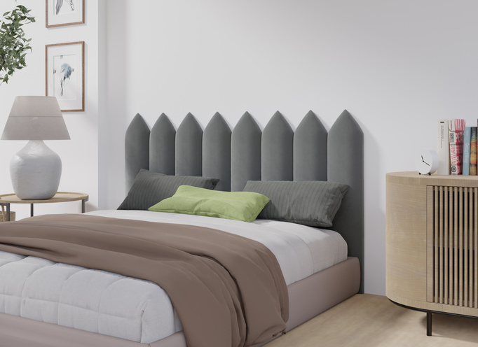 Panel tapicerowany płotek szpiczasty 60x30 Magic Velvet 2241 (Szary)