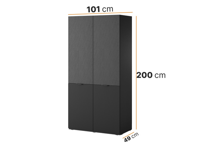 Szafa dwudrzwiowa Zen w kolorze Czarnym