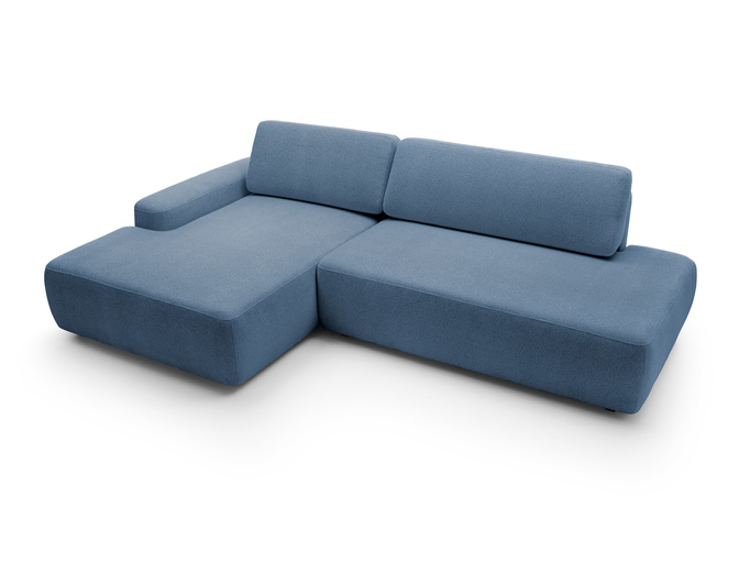 Narożnik OLMI O lewostronny Raven 86 granatowy ciemny niebieski funkcja spania + poduszki