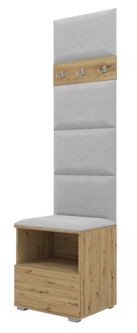 Tapicerowana garderoba Nela IV - kolor dąb artisan + tkanina Trinity 32