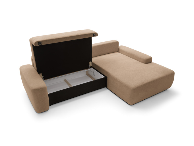 Narożnik OLMI M prawostronny Raven 38 brązowy styl soft funkcja spania