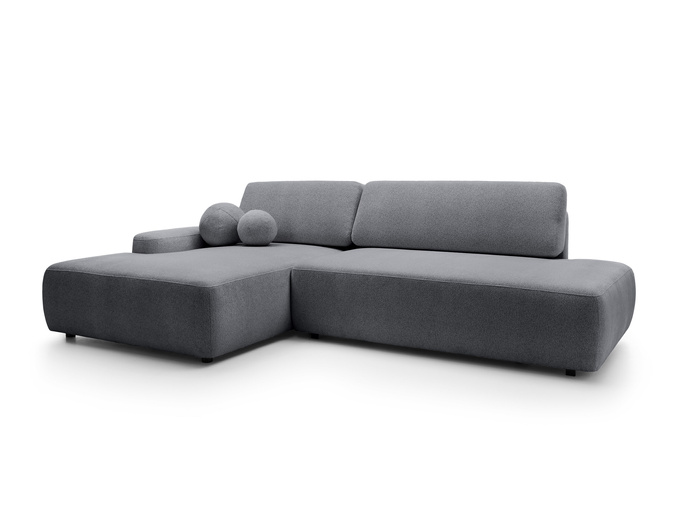 Narożnik OLMI O lewostronny Raven 18 grafitowy ciemny szary funkcja spania + poduszki