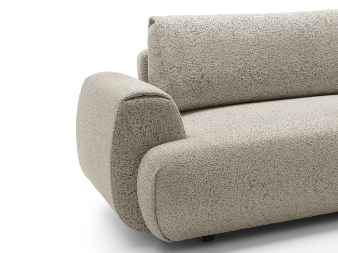 Narożnik VERNIO prawostronny plecionka Puente 16 zimny beż funkcja spania