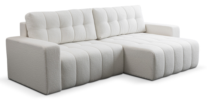 Narożnik Palermo w tkaninie BRAVO z funkcją spania i pojemnikiem na pościel