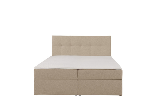 Łóżko kontynentalne Toronto 160×200 (Herbi 55 - Latte) z materacem bonell i topperem