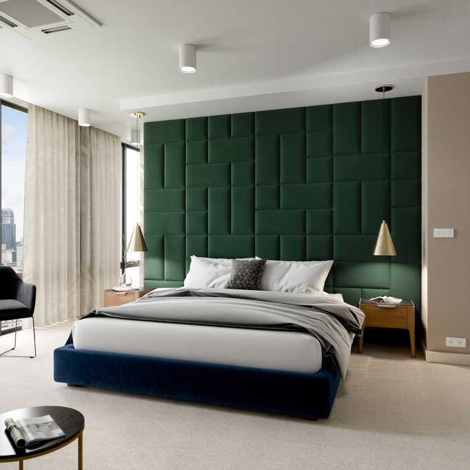 Panel tapicerowany 50x15 Mono 227 (Butelkowa zieleń)