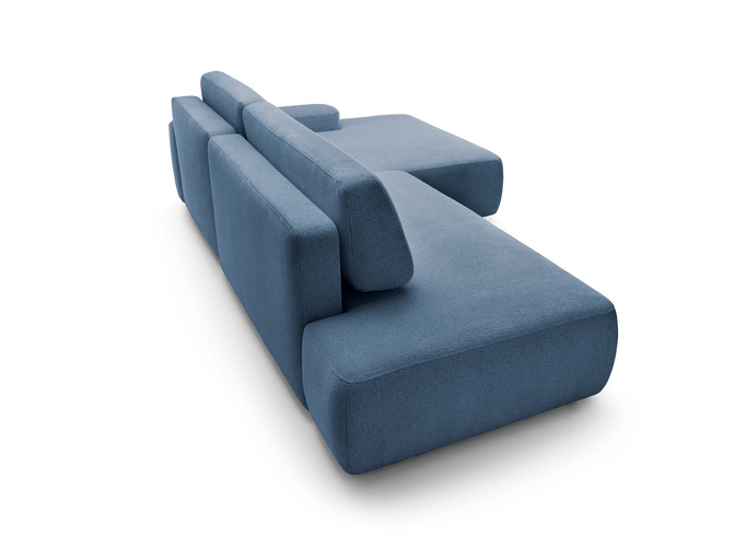 Narożnik OLMI O prawostronny Raven 86 granatowy ciemny niebieski funkcja spania + poduszki