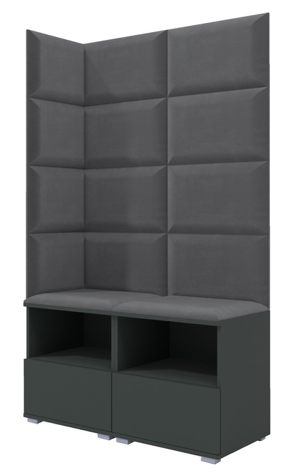 Tapicerowana garderoba Nela V - kolor grafit + tkanina Trinity 15