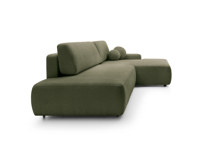 Narożnik OLMI O prawostronny Raven 78 zielony oliwkowy funkcja spania + poduszki