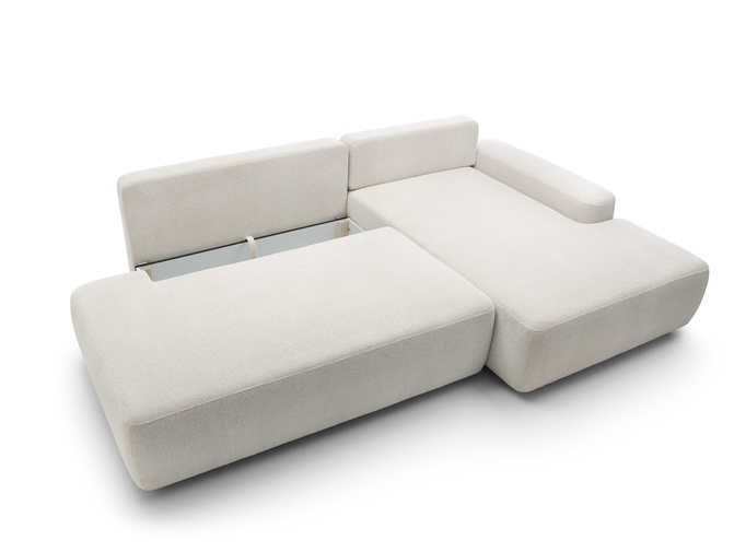Narożnik OLMI O prawostronny Raven 22 ecru kremowy funkcja spania + poduszki