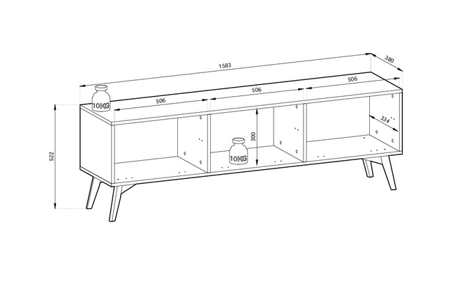 Szafka RTV Silva 158cm w kolorze Eukaliptus + Jodełka Scandi