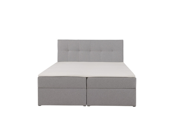 Łóżko kontynentalne Toronto 160×200 (Herbi 40 - Szary) z materacem bonell i topperem