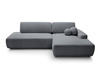 Narożnik OLMI O prawostronny Raven 18 grafitowy ciemny szary funkcja spania + poduszki