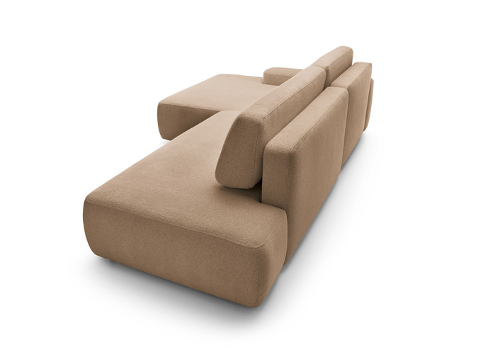 Narożnik OLMI O lewostronny Raven 38 brązowy styl soft funkcja spania + poduszki