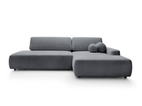 Narożnik OLMI O prawostronny Raven 18 grafitowy ciemny szary funkcja spania + poduszki