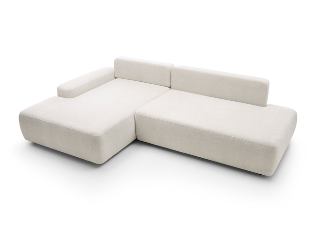 Narożnik OLMI O lewostronny Raven 22 ecru kremowy funkcja spania + poduszki
