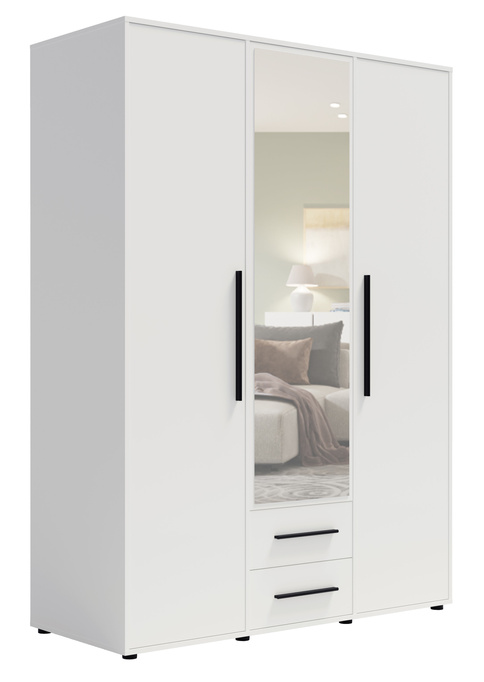 Szafa Modena SZ3D2SZ w kolorze białym z lustrem