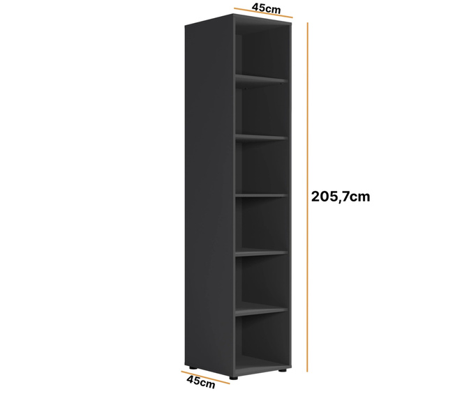 Regał pionowy Modena R45 z sześcioma półkami