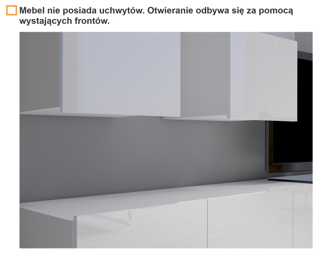 Meblościanka Montreal IV Cashmere + białe LED