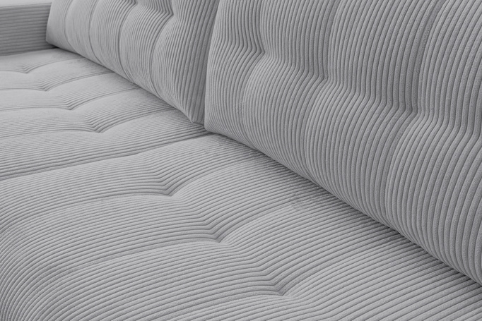 Narożnik Palermo w tkaninie POSO z funkcją spania i pojemnikiem na pościel