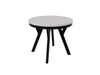 Stół Okrągły Rozkładany ARI 90-190 cm Biały Mat – Loftowe Czarne Nogi