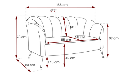 Sofa dwuosobowa Adria