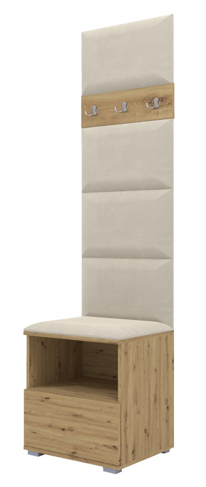 Tapicerowana garderoba Nela IV - kolor dąb artisan + tkanina Trinity 01