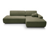 Narożnik OLMI O prawostronny Raven 78 zielony oliwkowy funkcja spania + poduszki