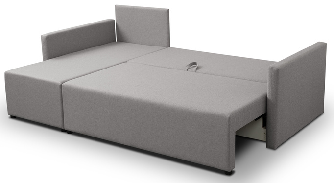 Narożnik Solid w tkaninie Faro z funkcją spania i pojemnikiem na pościel
