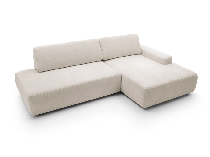 Narożnik OLMI O prawostronny Raven 24 beżowy piaskowy funkcja spania + poduszki