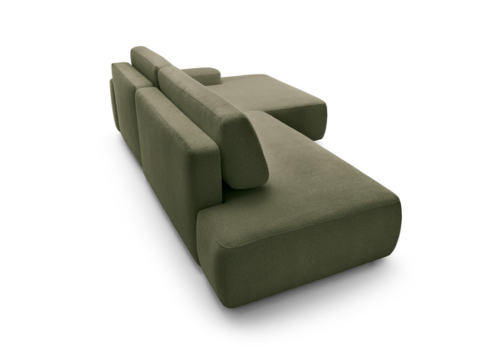 Narożnik OLMI O prawostronny Raven 78 zielony oliwkowy funkcja spania + poduszki