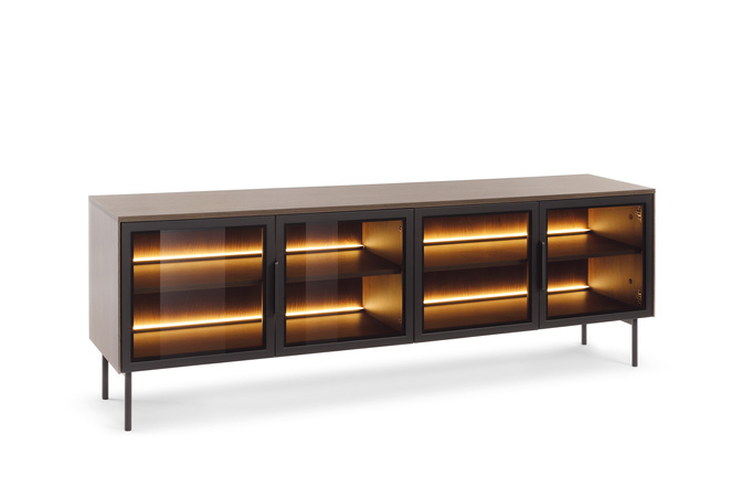 Szafka RTV LUMI 181 cm Dąb Dunin – 4 Drzwi, LED