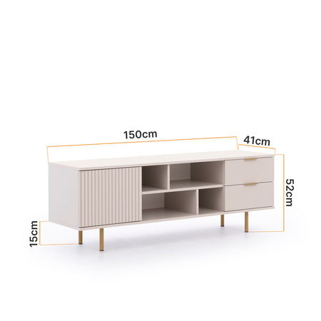 Nowoczesna szafka RTV Nubia 150cm z dwoma szufladami