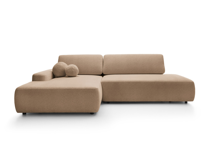 Narożnik OLMI O lewostronny Raven 38 brązowy styl soft funkcja spania + poduszki