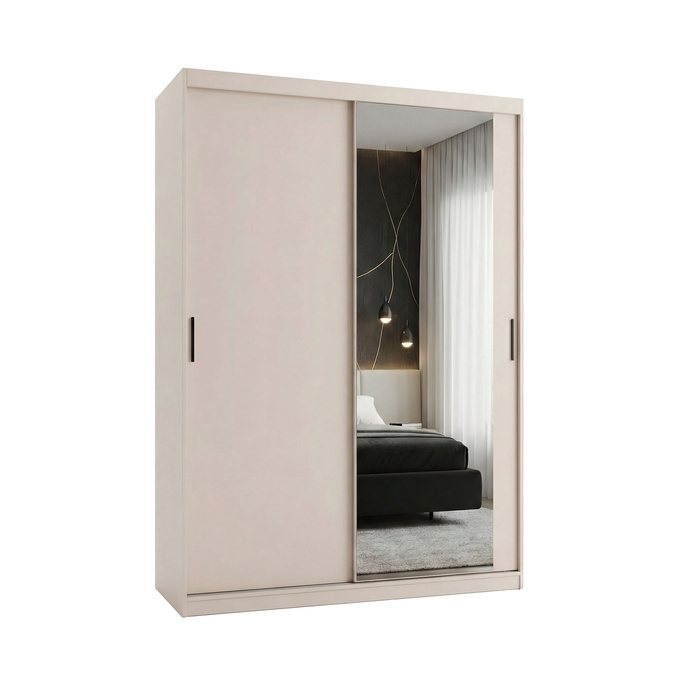 Szafa przesuwna MIRANO 150 cm kaszmir – wysoka 215 cm, nowoczesna garderoba